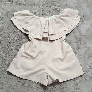 Hello Molly linen blend tube ruffle romper